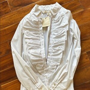 Nougat London White Ruffled Blouse